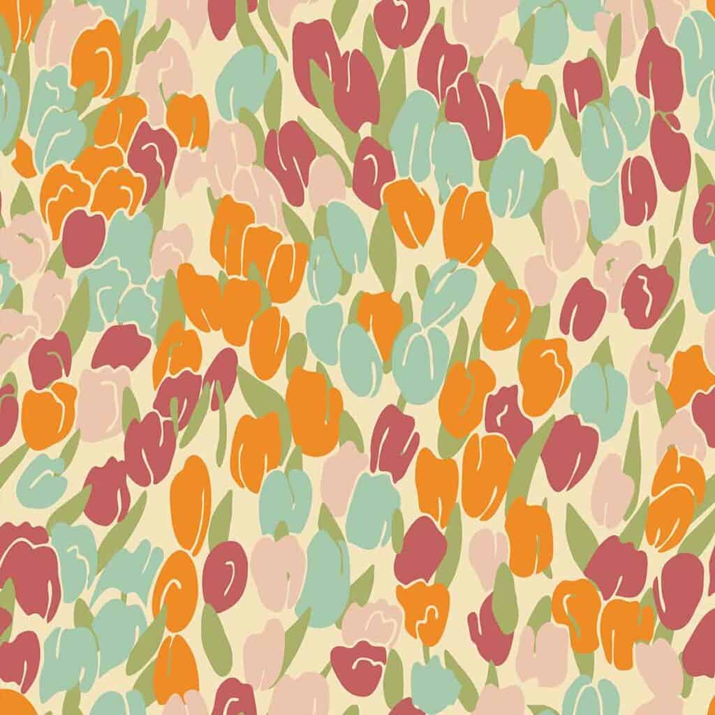 multicolor tulip pattern.