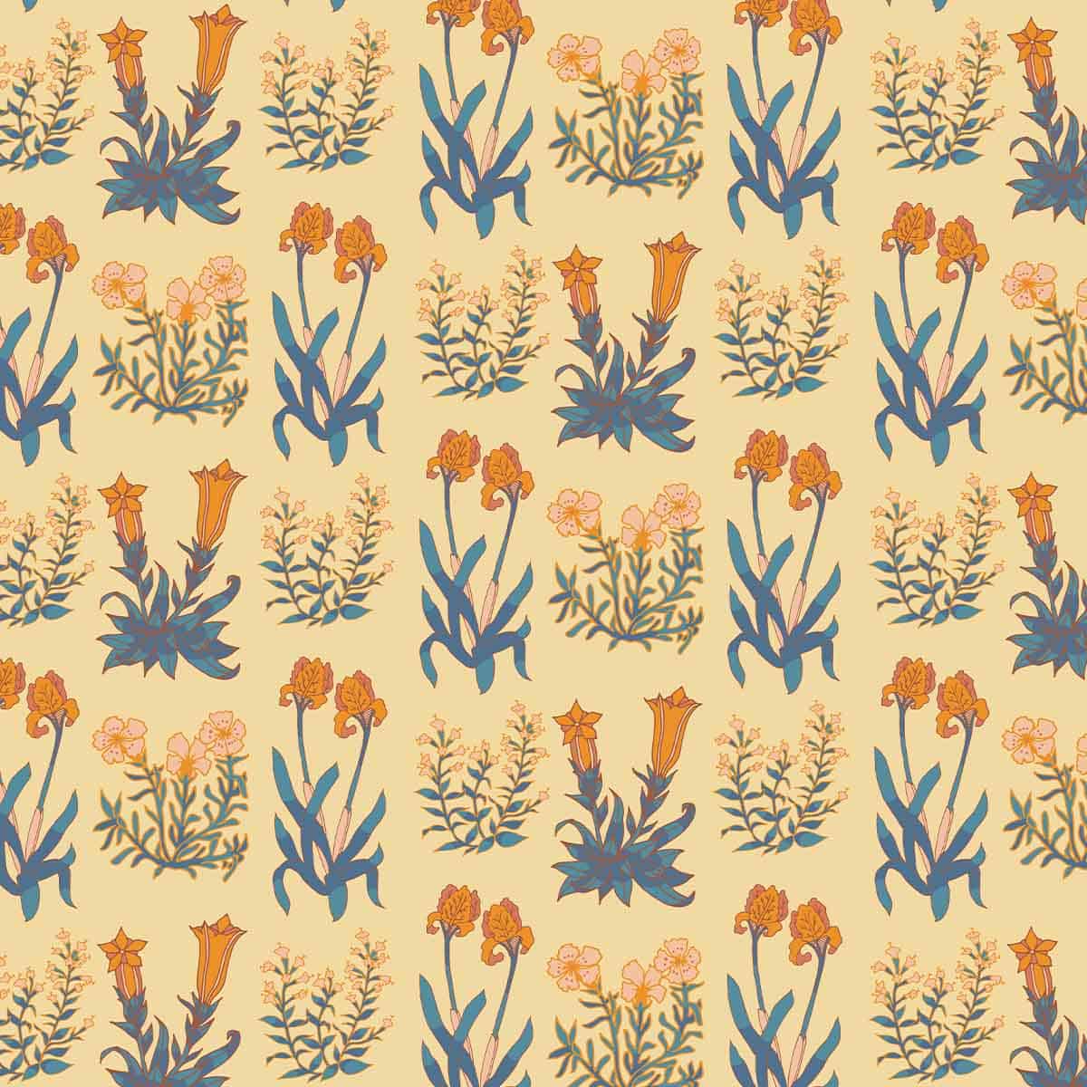 colorful millefleurs design.