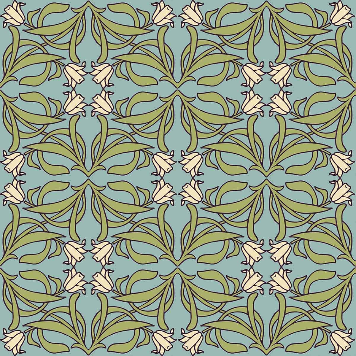 art nouveau mirrored lily pattern.